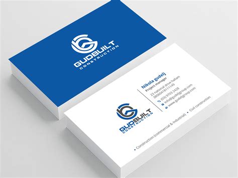 visiting card design for construction company.